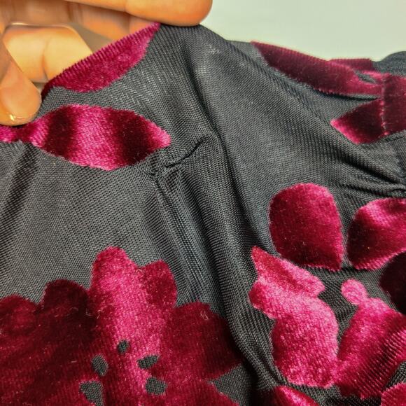 Taylor Purple Floral Burnout Babydoll Mini Dress 6 Party Holiday Whimsigoth - Picture 14 of 16